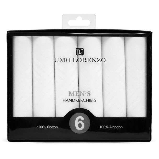 Classic White Cotton Handkerchief Gift Set (6-Pack)